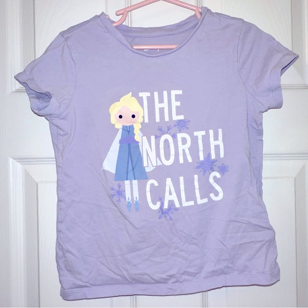 Disney Frozen Elsa Tee Girls Size S (6-7) - Lavender Purple - The North Calls